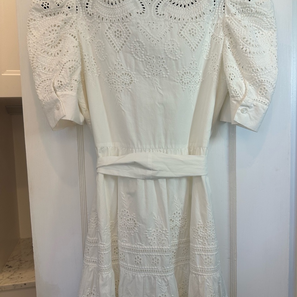 Shoshanna Blakely Eyelet White Dress Sz 6 - Picture 6 of 13